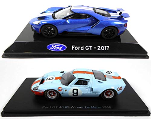 OPO 10 - Lote de 2 Autos: Compatible con Ford GT 2017 + GT40 Gulf # 9 Winner Le Mans 1968 (S33 + LM04)