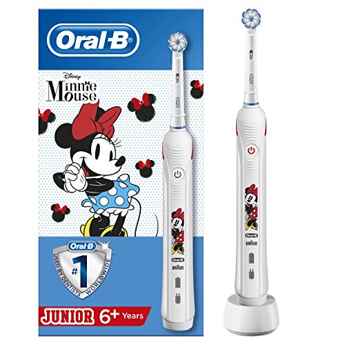 Oral-B Junior - Cepillo Eléctrico Recargable con Tecnología de Braun, 1 Mango de Minnie 1 Cabezal, Apto para Niños Mayores de 6 Años