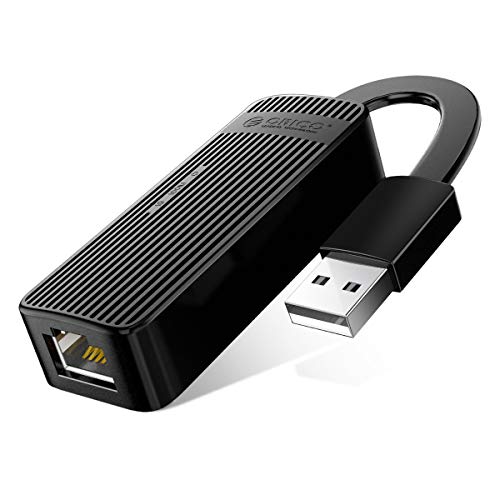 ORICO Adaptador de Red USB 2.0 LAN Ethernet RJ45 10/100 Mbps Super Velocidad USB 2.0 to Gigabit Compatible con Windows 10/8.1/8/7, XP, Vista, Mac/Linux Chrome OS(Negro)