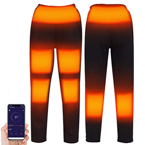 OTentW Pantalones térmicos eléctricos USB para Hombre, Pantalones cálidos con calefacción Inteligente USB Gruesos de Invierno