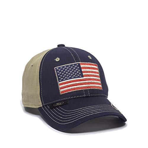 Outdoor Cap Gorra de camión, Unisex, para Adultos, Bandera Americana, Azul Marino/Caqui, Adulto
