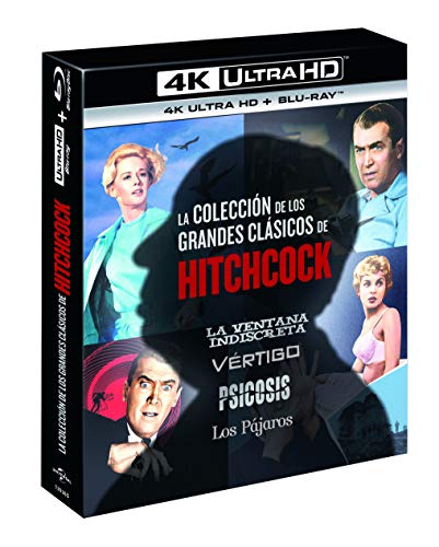 Pack Alfred Hitchcock Classics Collection (4 Películas) (Psicosis, Vértigo, La Ventana Indiscreta, Los Pajaros) (4K UHD + BD) [Blu-ray]
