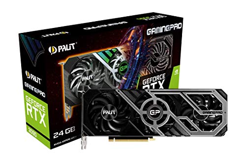 Palit GeForce RTX 3090 GamingPro Tarjeta gráfica GDDR6X de 24 GB, núcleo 10496, GPU de 1395 MHz, Boost, 3 x DisplayPort, HDMI, Advanced TurboFan 3.0