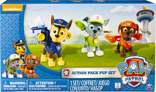 PAW PATROL 6024061- Paquete de figuras de acción Pack Pup de 3 - Versión 2 (Chase, Rocky, Zuma)