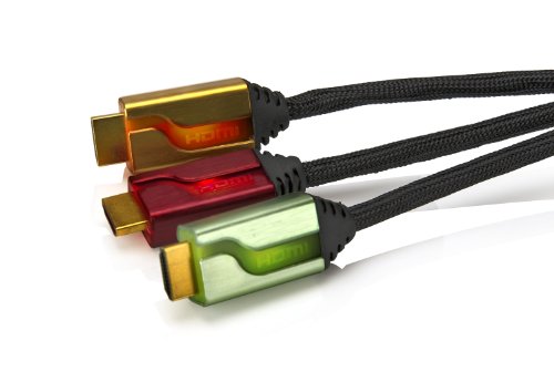 PDP - Triple Cable HDMI 6' Afterglow, Color Rojo/Dorado/Verde