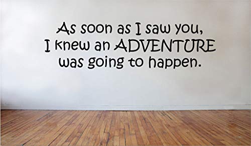 Peel and Stick Wall Decals for Living Room, As Soon As I Saw You I Knew An Adventure Was Going To Happen Removable Vinyl Stickers Decorator Wall Decoration for Home Bedroom Nursery 39.4''