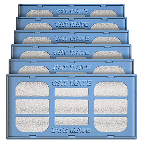 Pet Mate Genuine Replacement Filter Cartridges for Use with Cat and Dog Mate Pet Fountains, Pack of 6