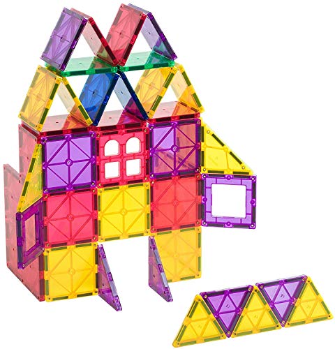 Playmags 60 piezas Starter Set: Con imanes más fuertes garantizados, robusto, súper duradero con azulejos de color claro vivo. Accesorios Clickins de 6 piezas para mejorar tu creatividad