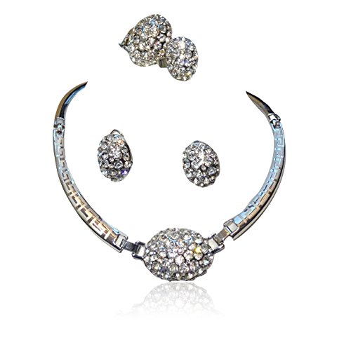 PrestigeApplause - Jewels UK Juego completo de collar chapado en plata para fiesta