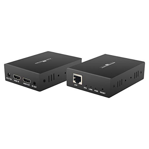 PW-DT228L Extensor HDMI Extender 656ft(200m) Transmisión de señales de Audio y Video por Ethernet/TCP a través de Cat5/5e/6/7 Soporte de Cable 1 a Muchos, 1080P, 3D, función IR Loop out EDID