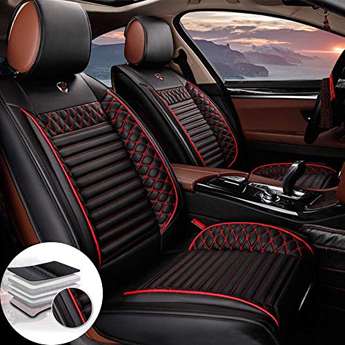 Qiaodi Juego de 2 fundas para asientos delanteros de coche de piel para Citroen C2 C3 C4 C5 C6 DS3 DS4 DS5 C4L C-ZERO E-mehari, compatible con airbag (negro)