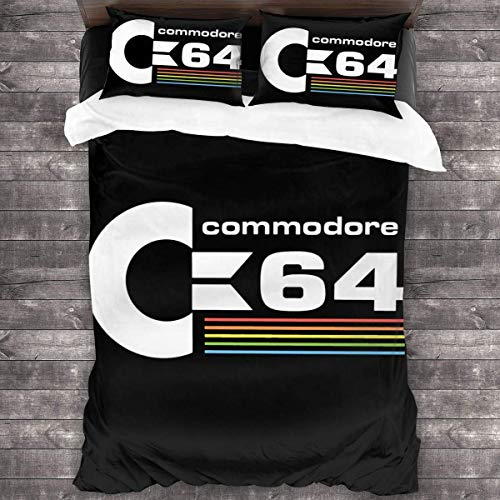 Qoqon Juego de Cama Commodore 64 Juego de Funda nórdica de Microfibra Suave con 2 Fundas de Almohada y 1 Funda nórdica C95