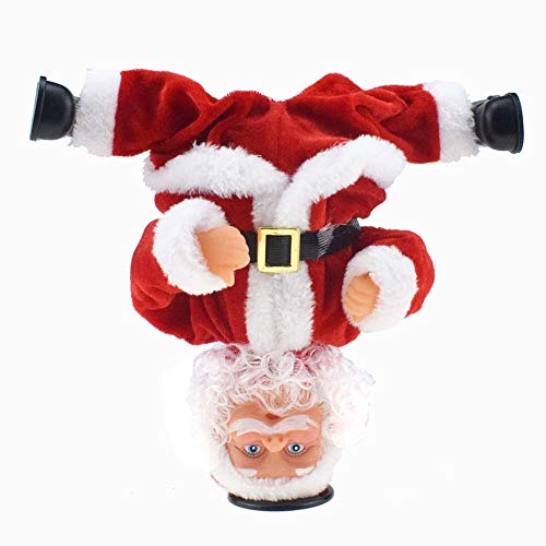 Queta Muñeca eléctrica de Santa Claus, Papá Noel Divertido Juguete Musical en rotación inversa, Decoración navideña de Fiesta Interior, Regalos navideños para los Niños, sin batería