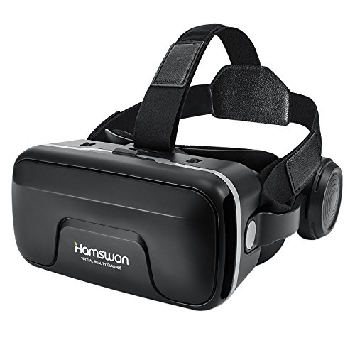 REDSTORM - Casco VR, gafas 3D VR, visión panorámica en 3D, calidad de imagen HD, casco real compatible con iPhone/Android, color negro