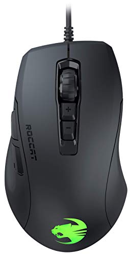 Roccat Kone Pure ROC-11-730 - Ratón ergonómico para Videojuegos (16000 PPP, Sensor óptico RGB, iluminación Ultraligera), Color Negro