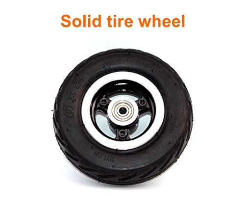 Rueda 6x2 de la rueda de la vespa de 6 pulgadas con neumático del aire o eje sólido del metal del neumático con 608 transportes Rueda 8m m del carro de la carretilla del (solid wheel)