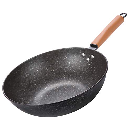 Sartén de wok antiadherente ultraligera de 30 cm, apta para cocinas de inducción, eléctrica y de gas natural.