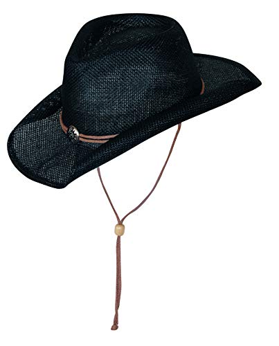 SCIPPIS, Sombrero de paja Sunny, negro, L/XL