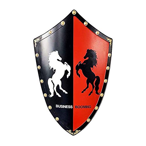 SDBRKYH Colección de Arte Medieval colgado Muro de Escudo, Escudo de Caballero Romano del Hierro del Protector de Metal Pintado Accesorios Decorativos