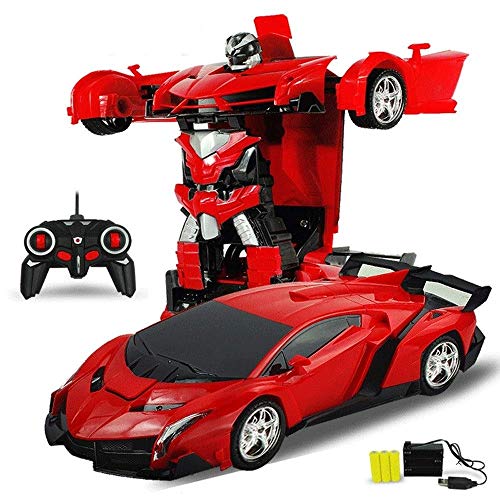 Sensor de control remoto inalámbrico Transformers Robot 1:18 coche teledirigido de carga móvil Buggy Boy Toy 3-6 Años de Edad Cambio del robot a distancia de doble modo de control del coche 360 ​​° de
