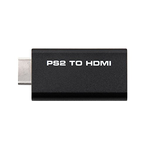 SODIAL HDV-G300 PS2 a HDMI 480i/480p/576i Audio Video Convertidor Adaptador con 3.5mm Audio Salida Negro