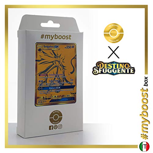 Solgaleo-GX SM104A Secrète Gold - #myboost X Sole E Luna 11.5 Destino Sfuggente - Coffret de 10 Cartes Pokémon Italiennes