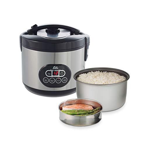 Solis Rice Cooker Duo Programm Type 817 - Arrocera eléctrica con temporizador - Cocina al vapor - también adecuado para verduras y carne - 1,2 L