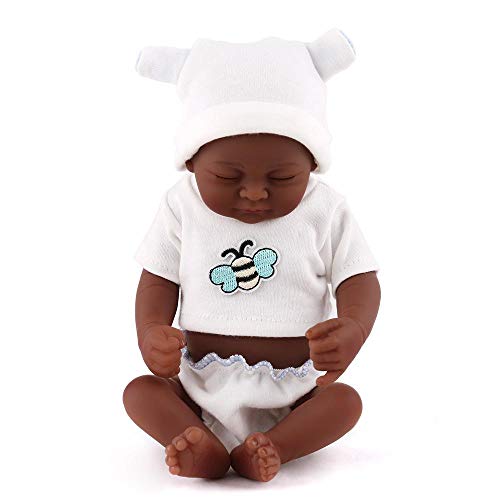 SONGXM Reborn bebe Hecho a mano de silicona suave 28 CM renacimiento muñeca realista recién nacido negro muñeca real regalo del juguete del niño