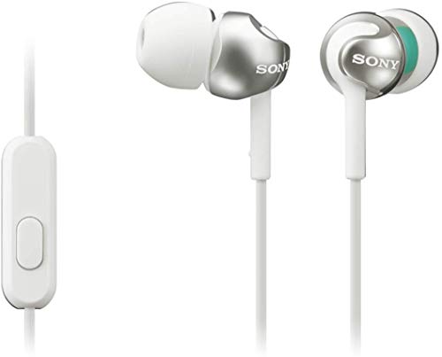 Sony MDR-EX110AP - Auriculares in-ear (con micrófono, control remoto integrado), blanco