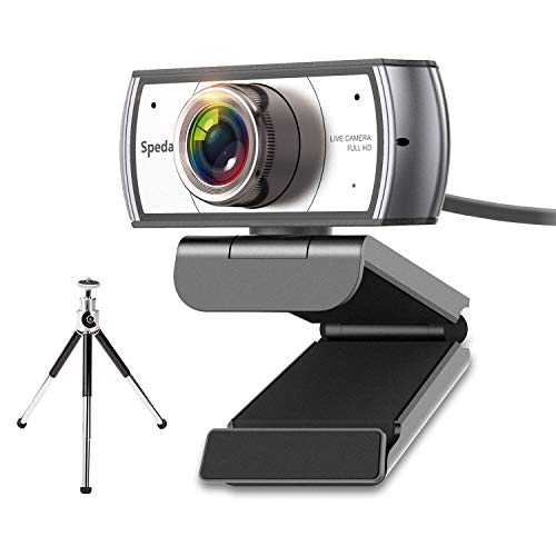 Spedal Webcam con Trípode, Cámara Web de Gran Angular de 120 Grados, Webcam de Transmisión en Vivo HD 1080P/30fps para Xbox OBS XSplit Skype, Compatible para Mac OS Windows 10/8/7