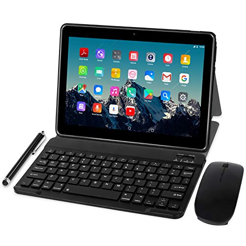 Tablet 10 Pulgadas 4G LTE - TOSCIDO Octa Core Tableta Android 10.0,4GB / RAM,64 GB / ROM,Dual Sim,WiFi ,Teclado Wireless | Ratón | Cubierta para Tablet M863 y Más Incluidos - Gris