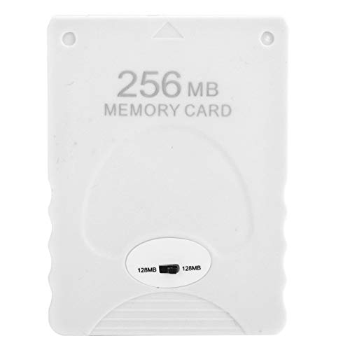 Tarjeta de Memoria portátil para Juegos 256 MB para Consola de Datos de Juegos PS2 Playstation 2(Blanco)