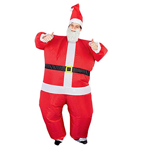 THE TWIDDLERS Disfráz de Papa Noel - Santa Claus Inflable Costume (Adulto) Fiestas de Navidad y Disfraces - Divertido y Gracioso Accesorio de Navidad