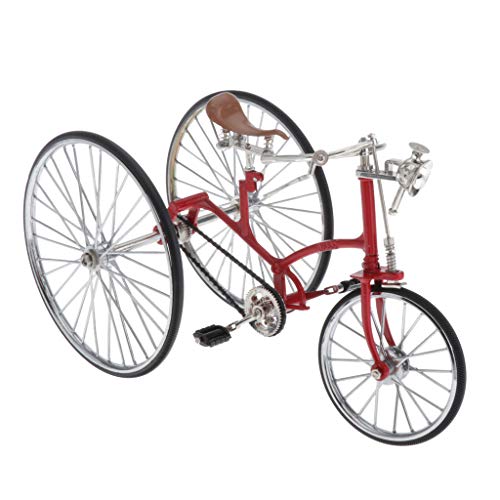 Toygogo 1: 6 Triciclo Antiguo Coche Modelo Bicicleta para Decoración Automóvil, Sala de Estar - Rojo