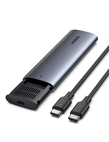 UGREEN Carcasa M.2 NVMe USB C, Caja M.2 NVMe PCIe USB 3.1 con UASP, 10Gbps Carcasa Disco Duro M.2 para SSD M.2 NVMe M Key B+M Key para PS5 Macbook Pro, con Cable USB C a USB C