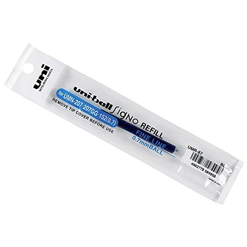 UNI-BALL-Juego de 6 cartuchos de tinta de recambio para bolígrafo roller SIGNO (UMR-) 87, color azul