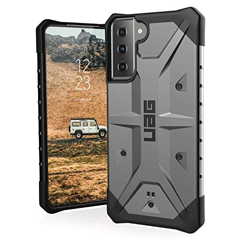 Urban Armor Gear Pathfinder Funda Protectora Samsung Galaxy S21+ 5G (6,7") (Compatible Carga inalámbrica, Funda de estándar Militar, Parachoques Ultra Fino) - Plata