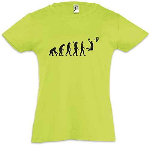 Urban Backwoods Basketball Evolution Camiseta para Niñas Chicas niños T-Shirt Amarillo Talla 10 Años