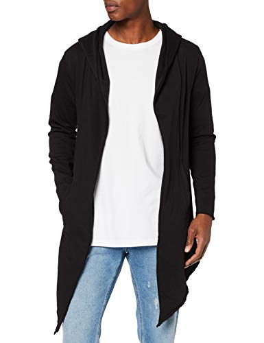 Urban Classics Longline Hoodie Cardigan Sweater, Black, M para Hombre