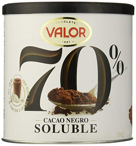 Valor Cacao Soluble Negro 70%, 6 de 300 g (Total 1800 g)