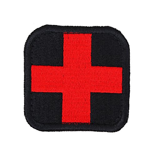 VGEBY1 Parche médico de Punto de Cruz, Cremallera de práctica y Recorte de la Cruz Roja médica para la Bolsa de Ropa IFAK Cap Rip Away Pouch(#1)