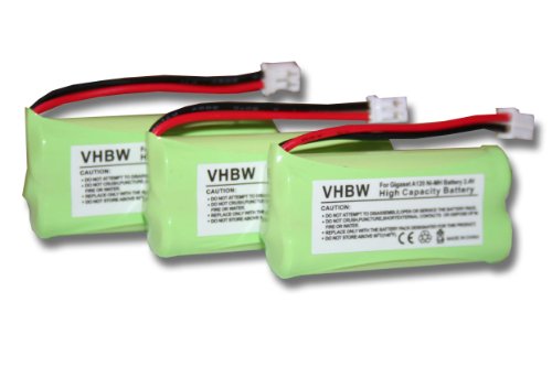 vhbw 3X NiMH batería 700mAh (2.4V) para teléfono Fijo inalámbrico Siemens Gigaset AL14H, AS14, AS140 y V30145-K1310-X359, V30145-K1310-X383.