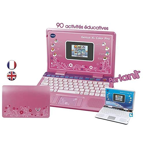 VTech - Genius Color XL Pro Bilingüe, Computer Kid, Rose (133865) (versión en frances)