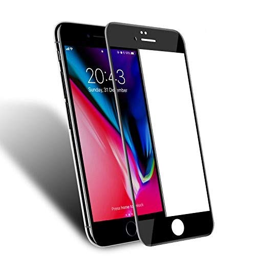 WEOFUN 2 Unidades Cristal Templado iPhone 7 iPhone 8 4.7 3D Pantalla Completa Protector de Pantalla para iPhone 7 iPhone 8 Vidrio Templado Negro [0,33mm, 9H, 3D Touch]