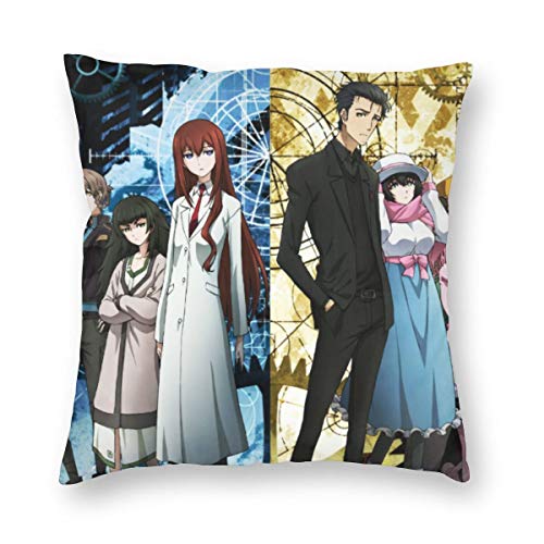 Weretlyop Anime Steins Gate Square Pillow Custom Pillow Case Cushion Cover White 18"" X18