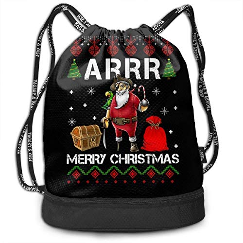 XCNGG ARRR Merry Christmas Fashion Mochila cómoda con Personalidad Bolsa Sport Sackpack Gimnasio Bundle Pocket