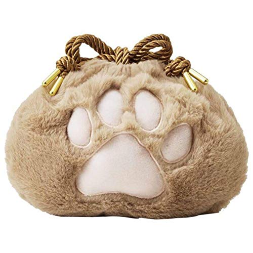 xiaowang - Monedero de peluche con pata de gato, bolsa de almacenamiento de pata de gato, bolsa con cordón de almacenamiento para niña, monedero, bolso de mano