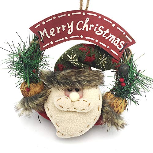 XONOR Guirnalda de Navidad para la Puerta Delantera, guirnaldas de la Puerta de 23 cm Decoración de Carro de Pared de Navidad para el hogar (Santa Claus)