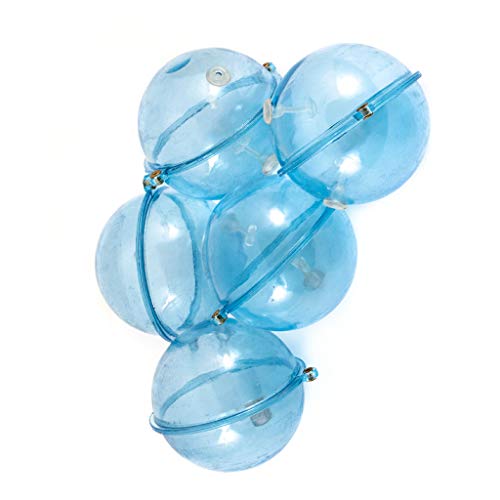 Yanhonin - Lote de 5 flotadores de pesca, bolas de agua, flotadores de burbujas, accesorios de pesca en el mar (25 – 47 mm), color azul
