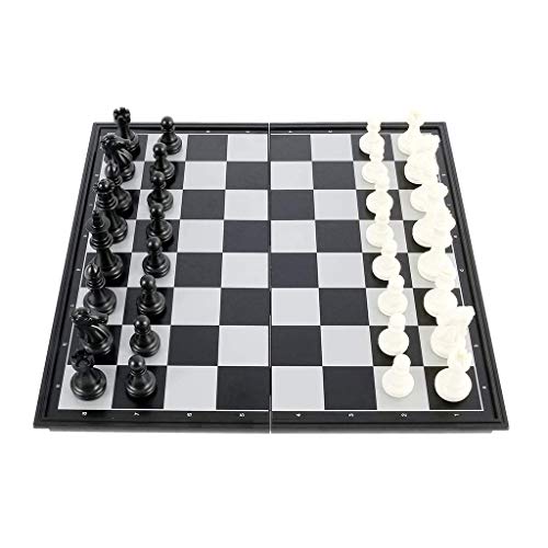 YBBGHH Juego de ajedrez, Tablero de ajedrez magnético Grande Plegable, Juego de Entretenimiento Internacional de ajedrez para niños y Adultos, 28x28x3cm